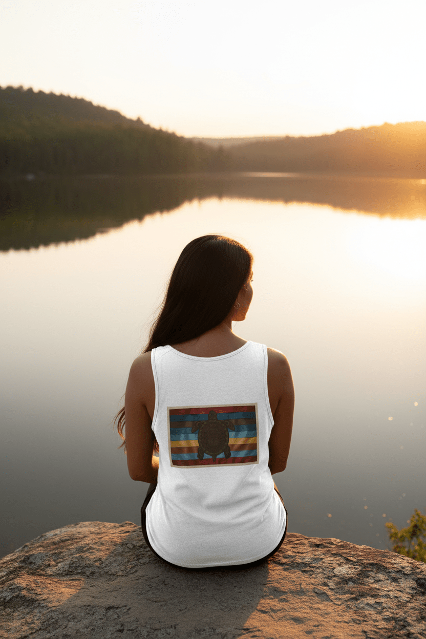 Turtle Island Retro Tank — Vintage Graphic Garment - Dyed TankEmber Spirit Apparel