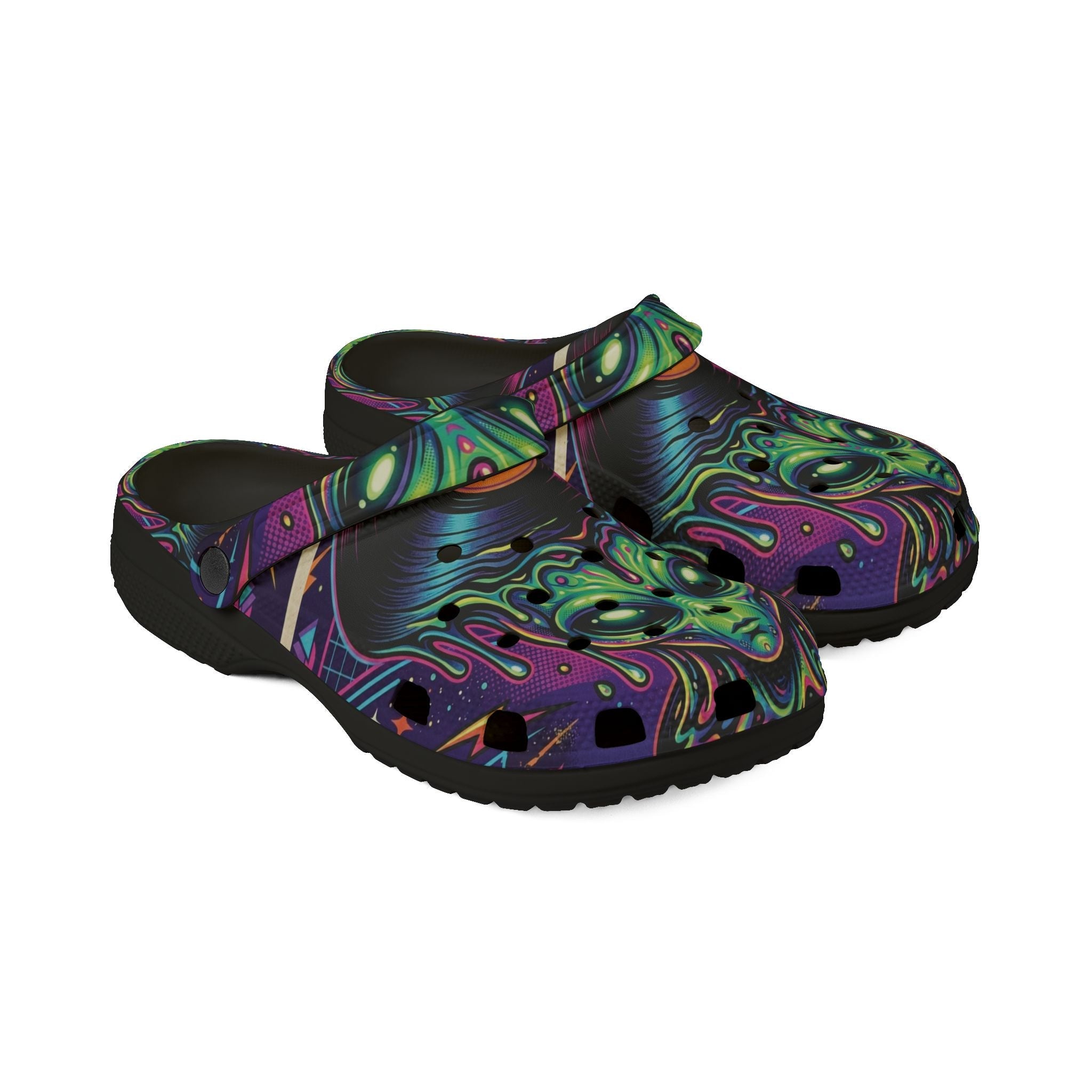 Alien Vinyl UFO Foam Shoes side view — lightweight EVA foam festival footwear | Ember Spirit Apparel