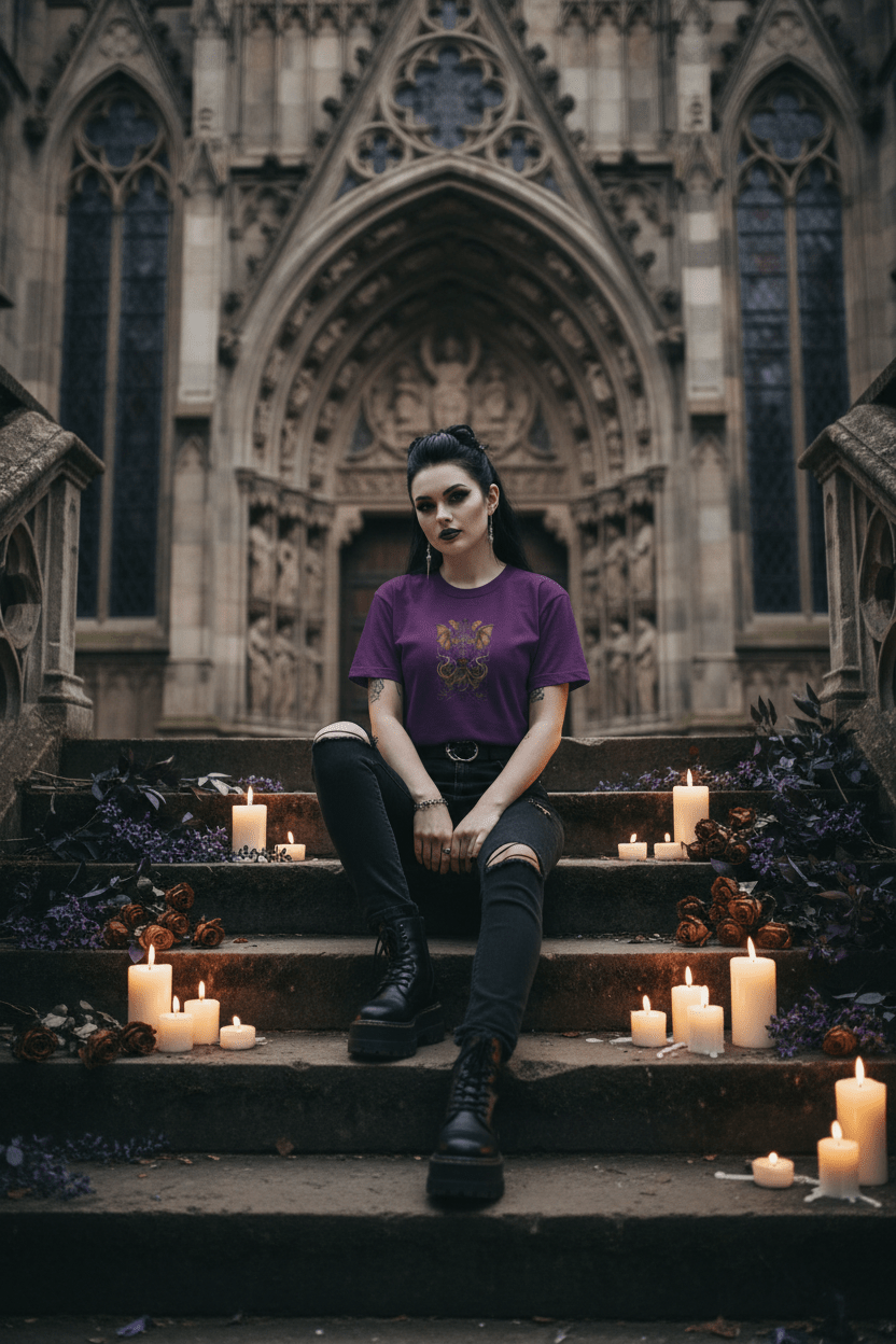 Vampire Bat Rider T‑Shirt — Gothic Fantasy Horror TeeEmber Spirit Apparel