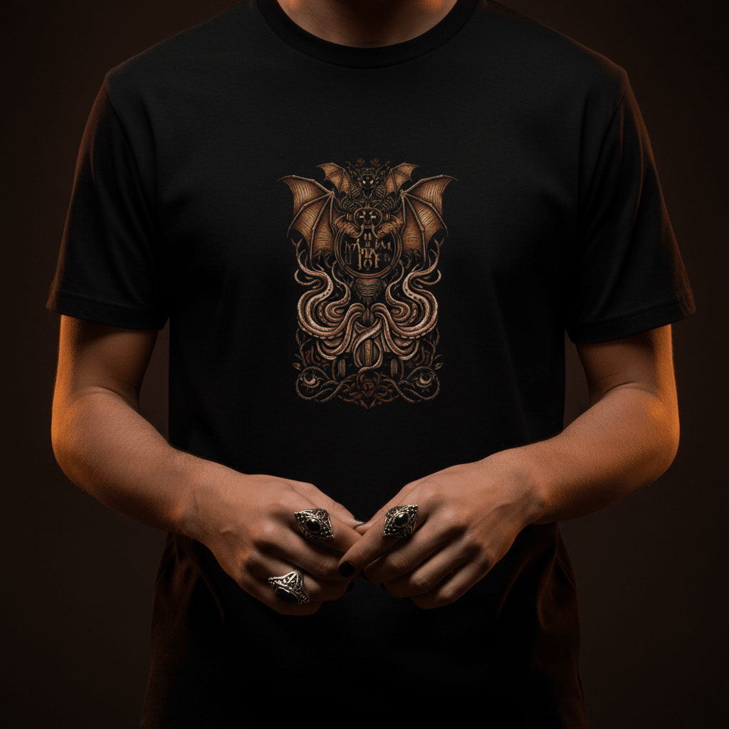 Vampire Bat Rider T‑Shirt — Gothic Fantasy Horror TeeEmber Spirit Apparel