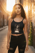 Vampire Gothic Crop Tank — Vintage Vampire Portrait Women's Spaghetti Strap TankEmber Spirit Apparel