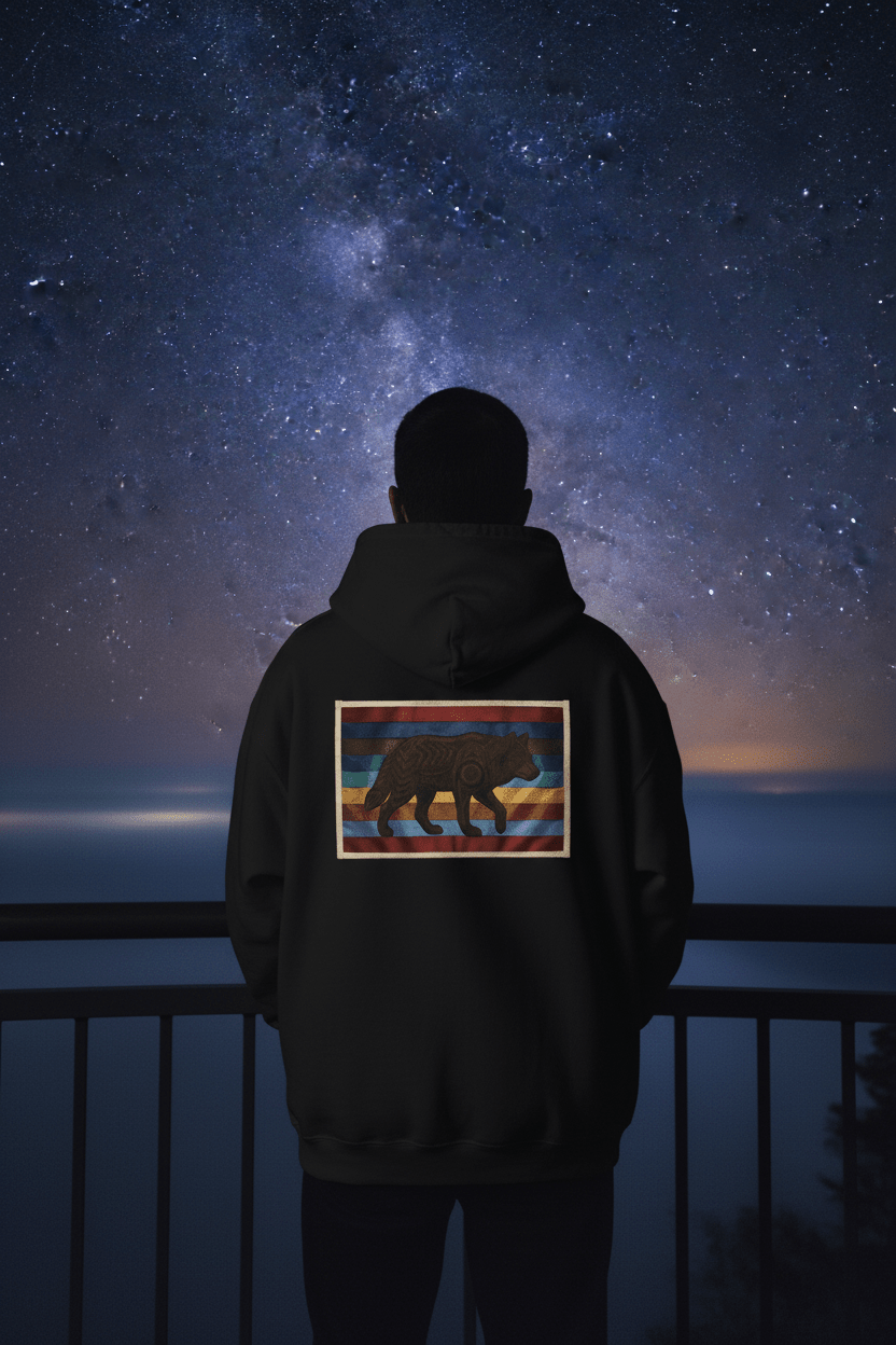 Wolf 7 Grandfather Teaching Hoodie — Tribal Wisdom & Ancestral GuidanceEmber Spirit Apparel
