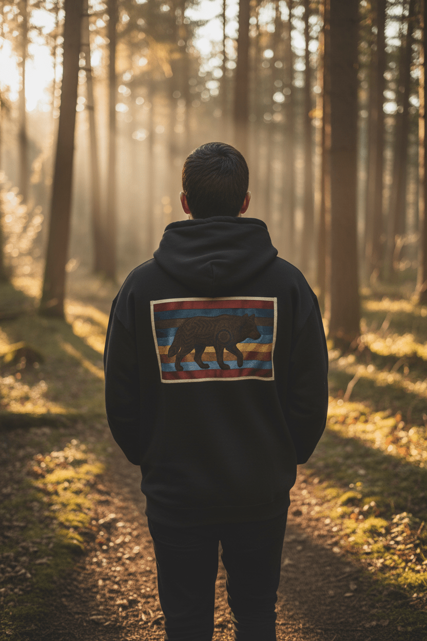 Wolf 7 Grandfather Teaching Hoodie — Tribal Wisdom & Ancestral GuidanceEmber Spirit Apparel
