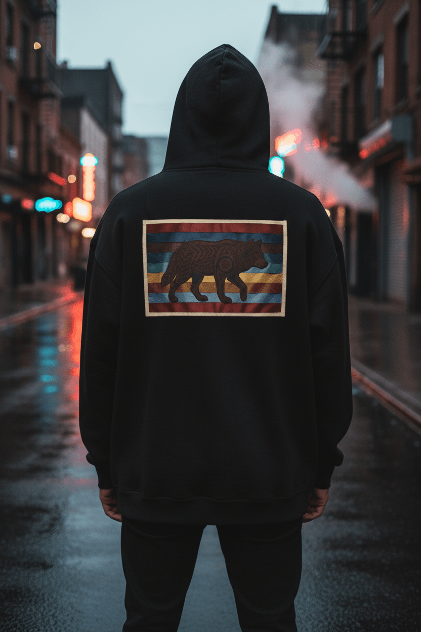 Wolf 7 Grandfather Teaching Hoodie — Tribal Wisdom & Ancestral GuidanceEmber Spirit Apparel