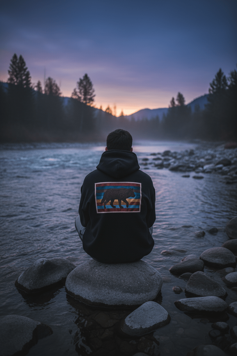 Wolf 7 Grandfather Teaching Hoodie — Tribal Wisdom & Ancestral GuidanceEmber Spirit Apparel
