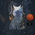 Wolf Basketball Jersey — Moon Mystic Howling Wolf All-Over Print TankEmber Spirit Apparel