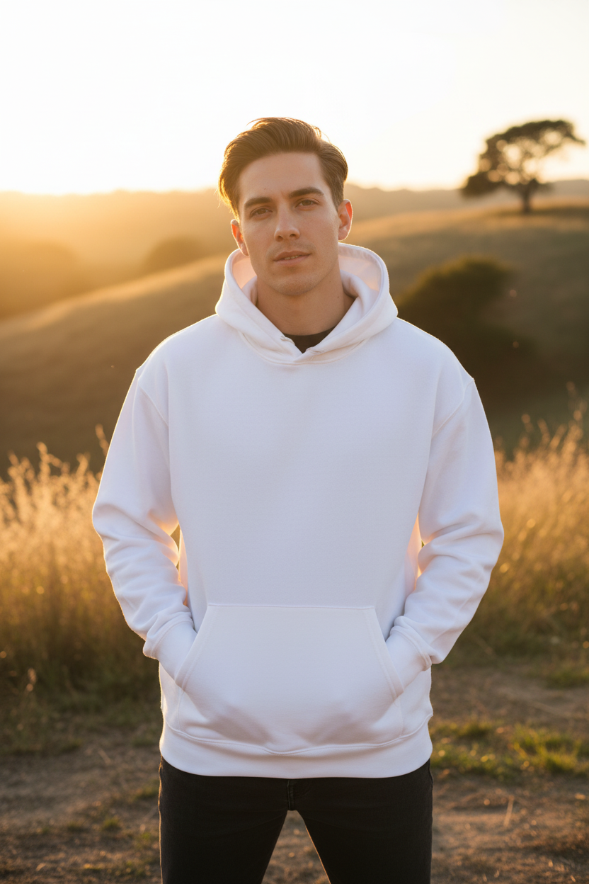 Wolf Hoodie White Front