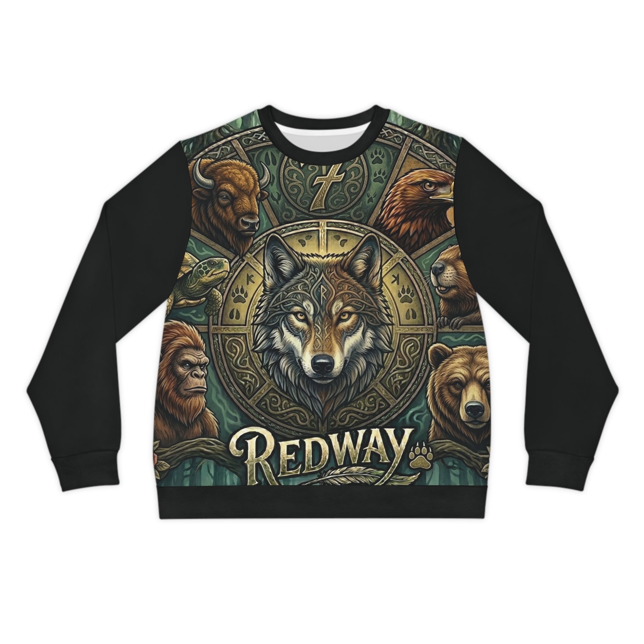 Wolf of the 'Redway' path, Lightweight SweatshirtEmber Spirit Apparel