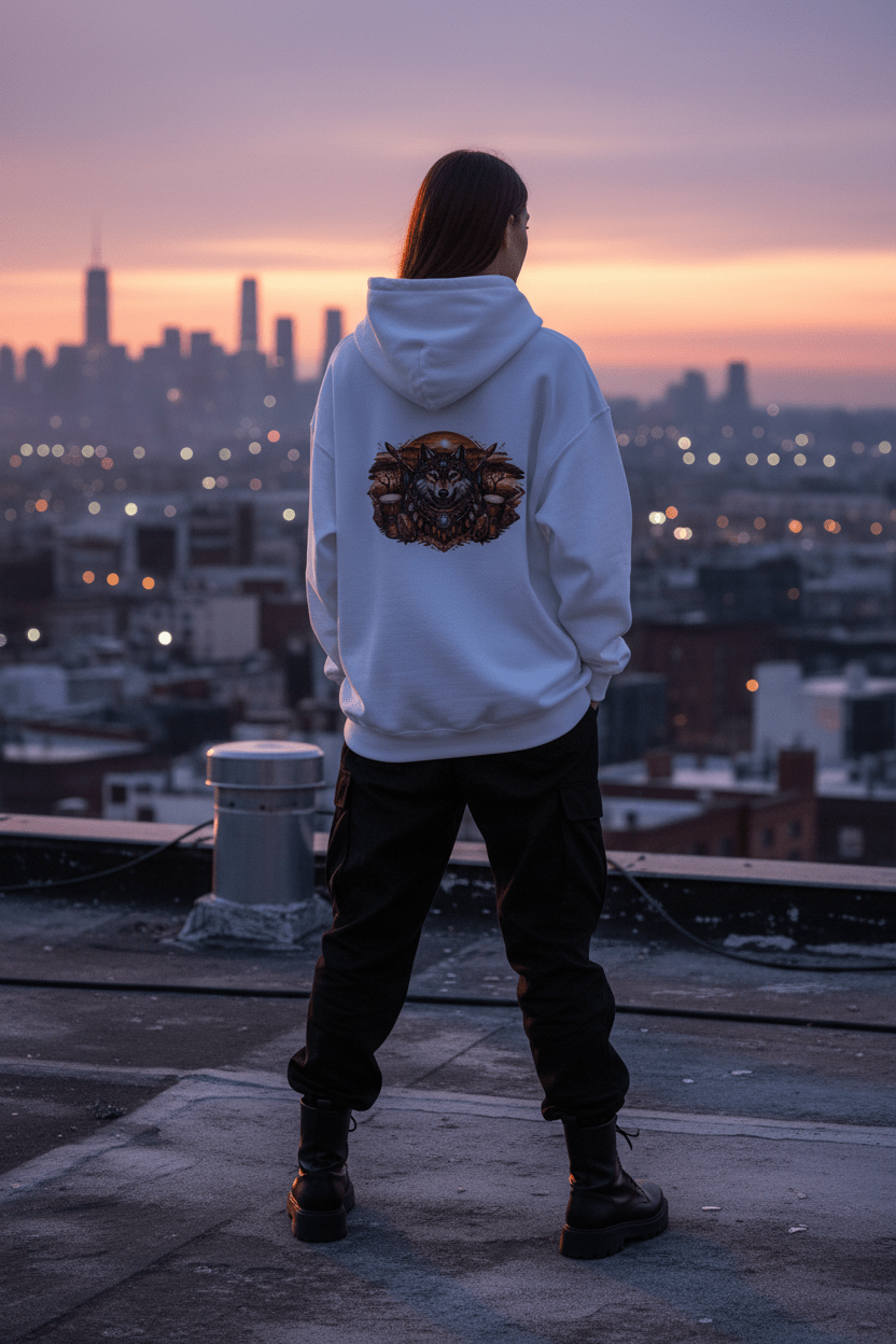 Wolf Symbol Hoodie — First Nations Humility TributeEmber Spirit Apparel