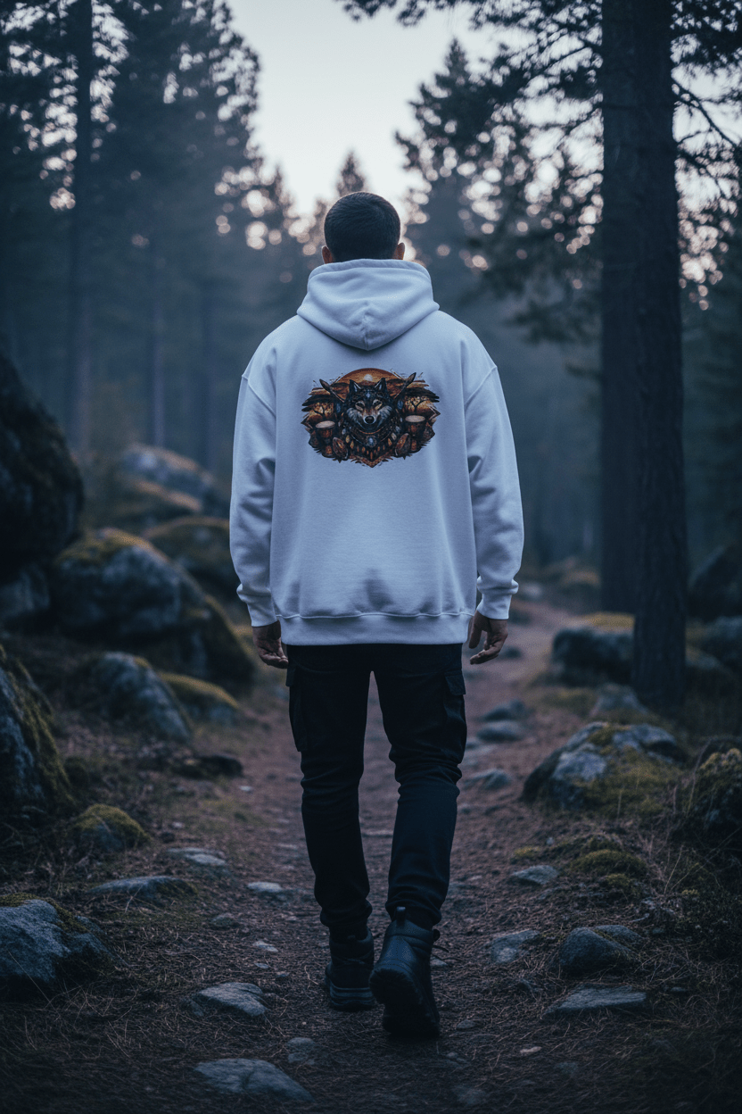 Wolf Symbol Hoodie — First Nations Humility TributeEmber Spirit Apparel