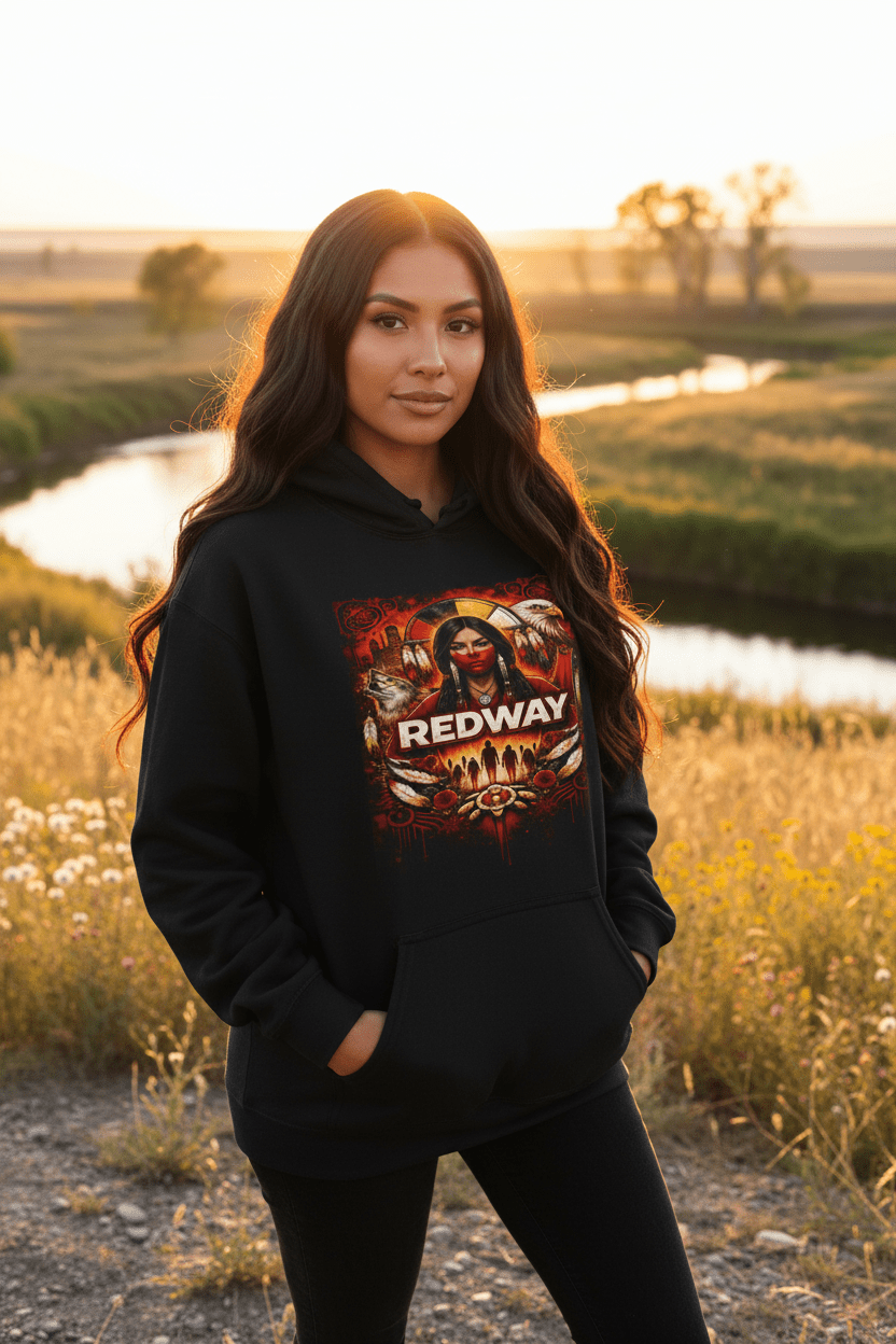 Women as Life - Givers Hoodie – Indigenous Cultural Symbolism Graphic SweatshirtEmber Spirit Apparel