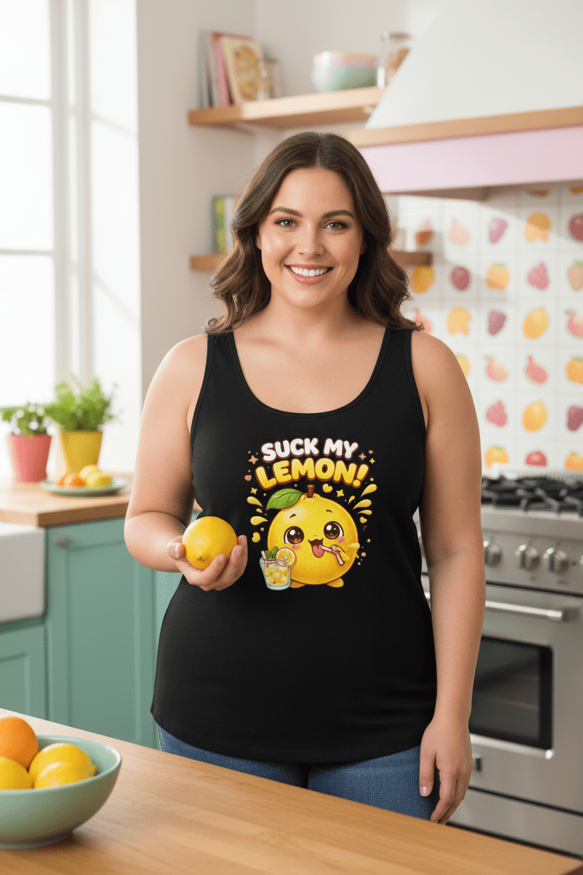 Women's Baby Rib Tank — 'Suck My Lemon' Funny Inside-Joke Tank TopEmber Spirit Apparel
