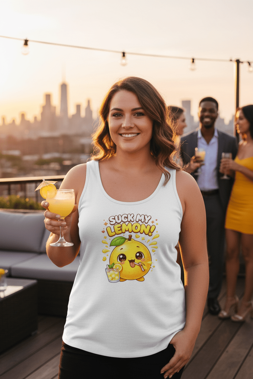 Women's Baby Rib Tank — 'Suck My Lemon' Funny Inside-Joke Tank TopEmber Spirit Apparel