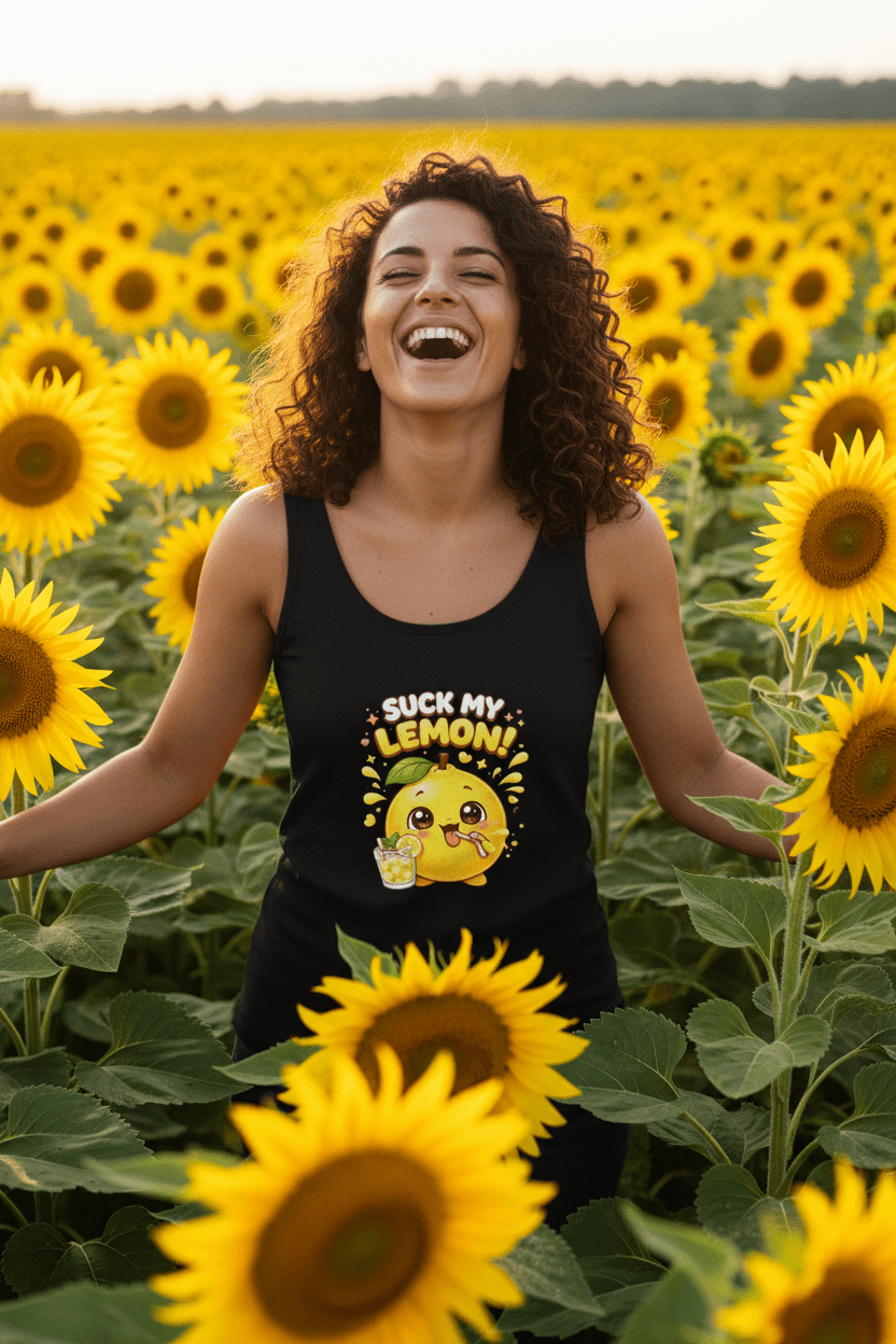 Women's Baby Rib Tank — 'Suck My Lemon' Funny Inside-Joke Tank TopEmber Spirit Apparel
