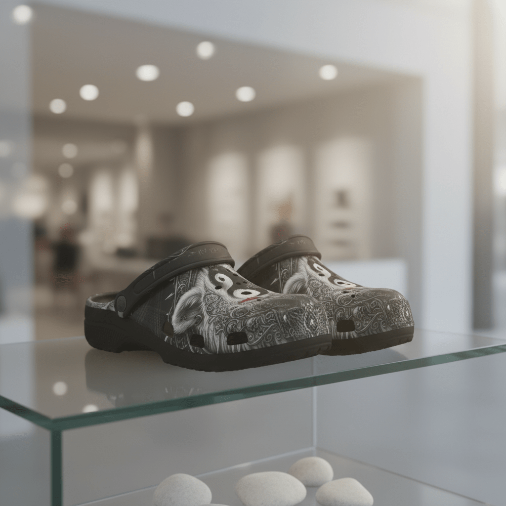 Yin Yang Nordic Bear EVA Foam Shoes — All - Over PrintEmber Spirit Apparel