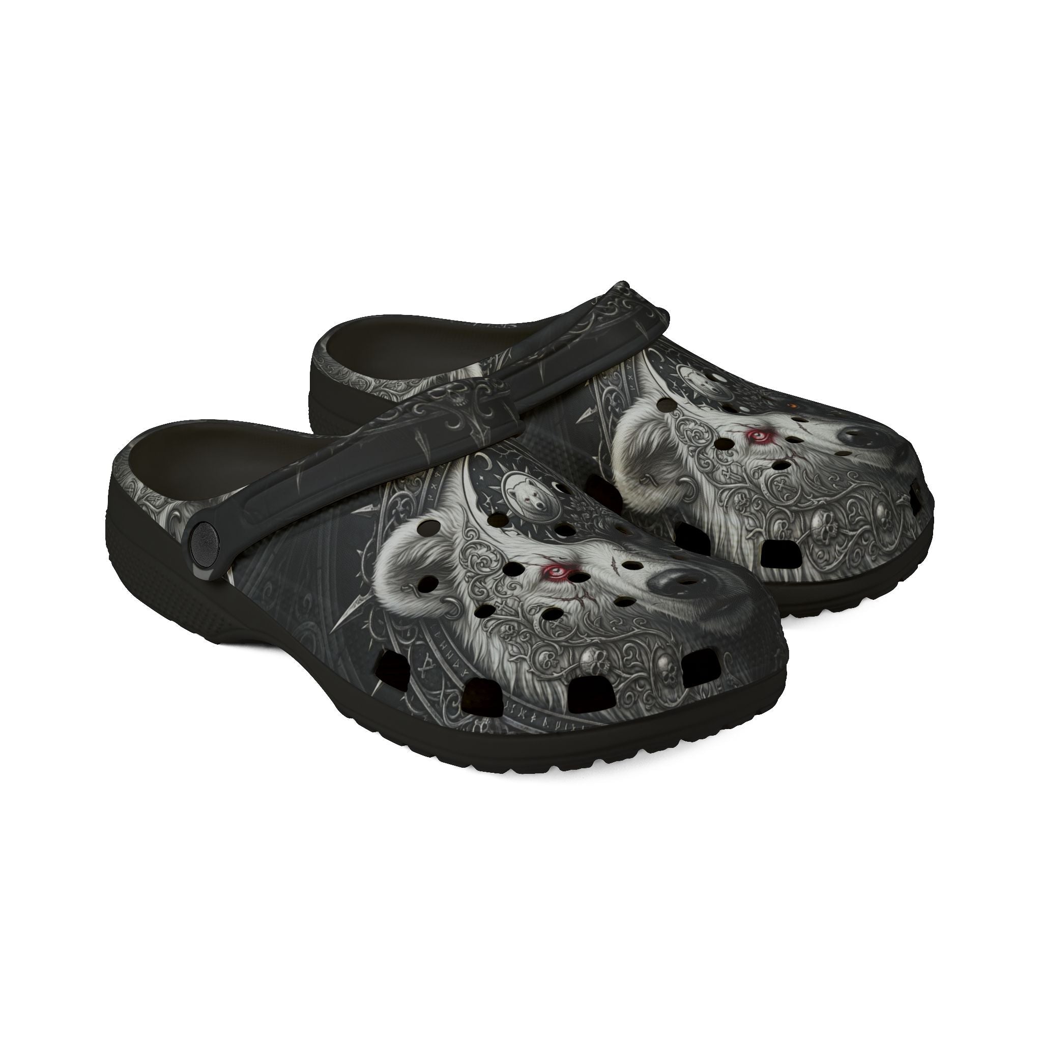 Yin Yang Nordic Bear EVA Foam Shoes — All - Over PrintEmber Spirit Apparel