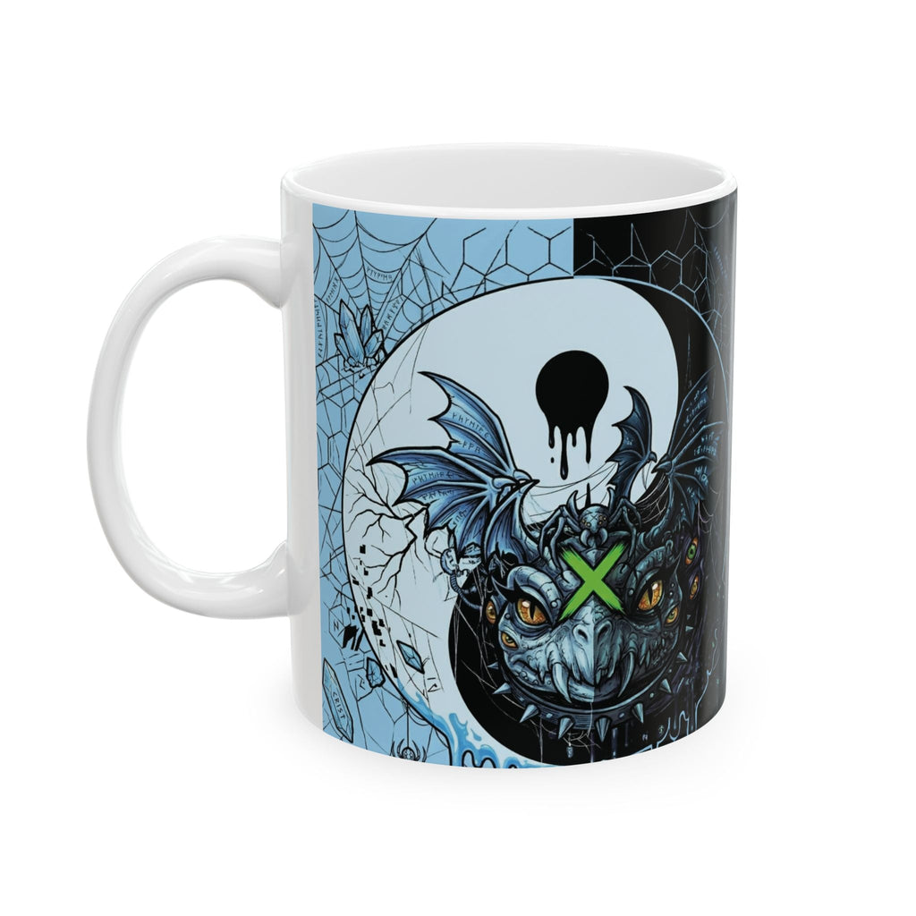 Ying Yang Icey Blue Ceramic Mug, (11oz, 15oz)Ember Spirit Apparel