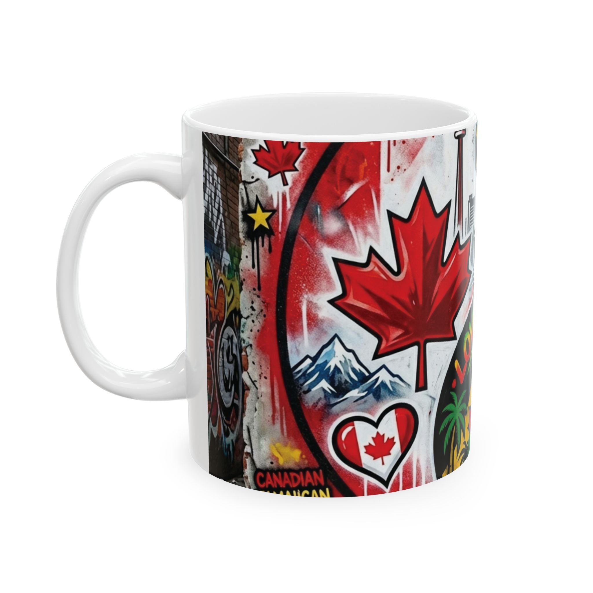Ying Yang Jamican Canadian Love - Ceramic Mug, (11oz, 15oz)Ember Spirit Apparel