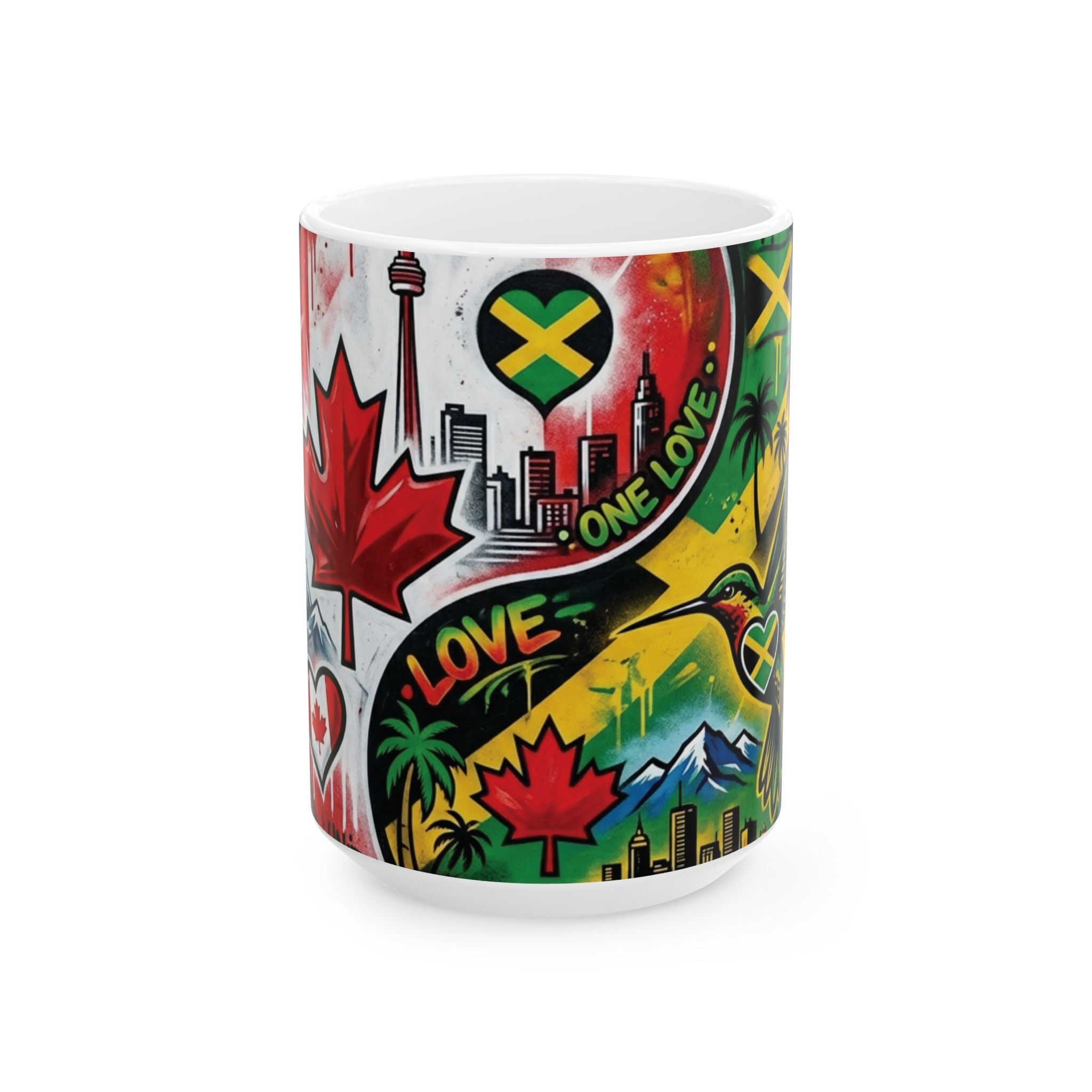 Ying Yang Jamican Canadian Love - Ceramic Mug, (11oz, 15oz)Ember Spirit Apparel