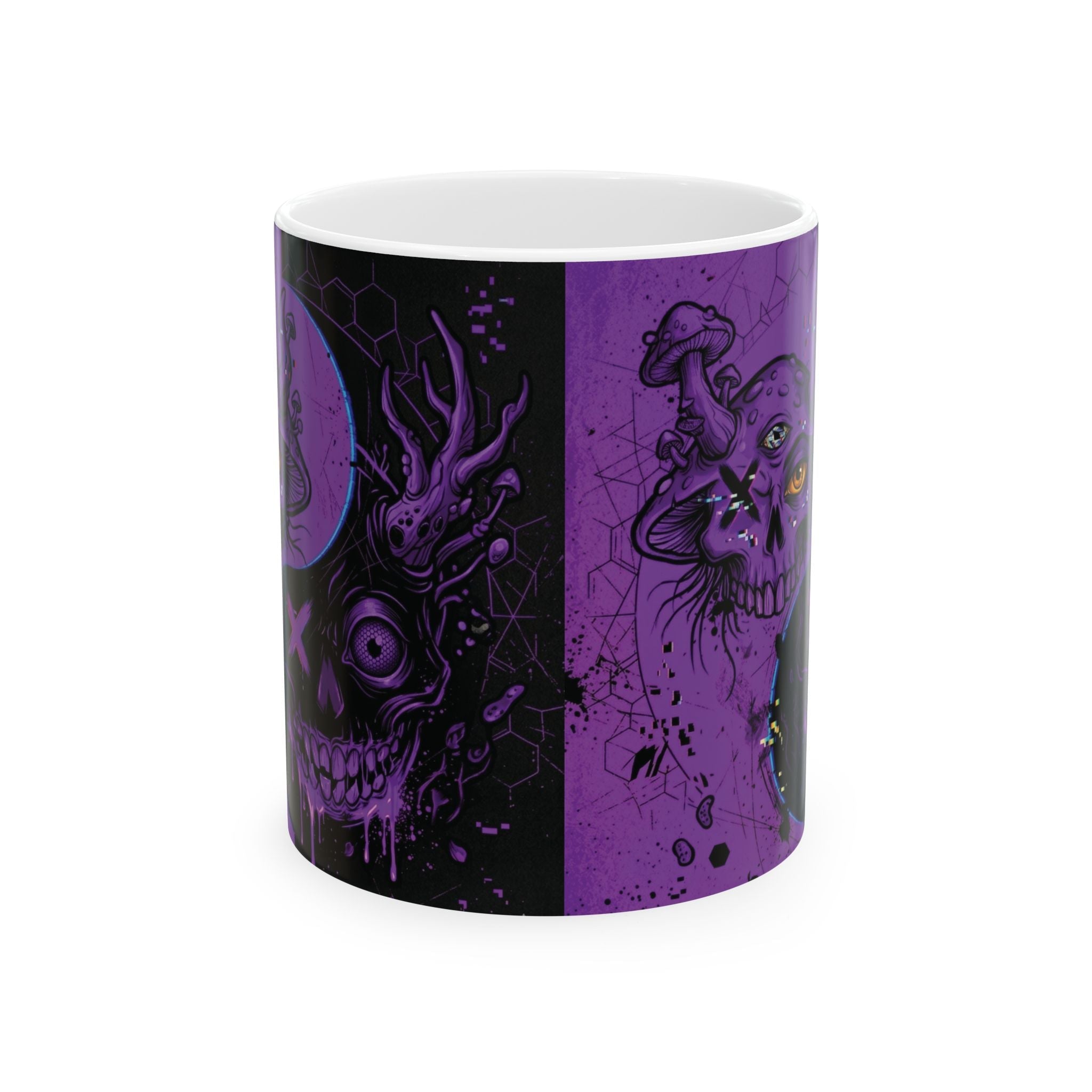Ying Yang Purple Mushroom - Keep Teaching & Walking The Red Road - Ceramic Mug, (11oz, 15oz)Ember Spirit Apparel