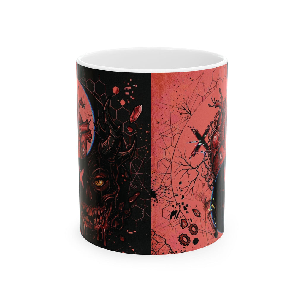 Ying Yang Red Heart - Keep Teaching & Walking The Red Road - Ceramic Mug, (11oz, 15oz)Ember Spirit Apparel
