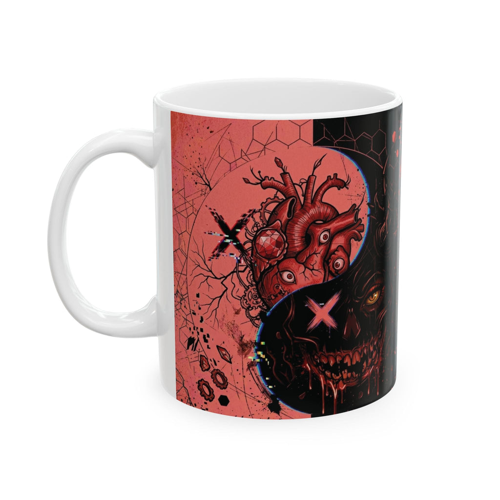 Ying Yang Red Heart - Keep Teaching & Walking The Red Road - Ceramic Mug, (11oz, 15oz)Ember Spirit Apparel