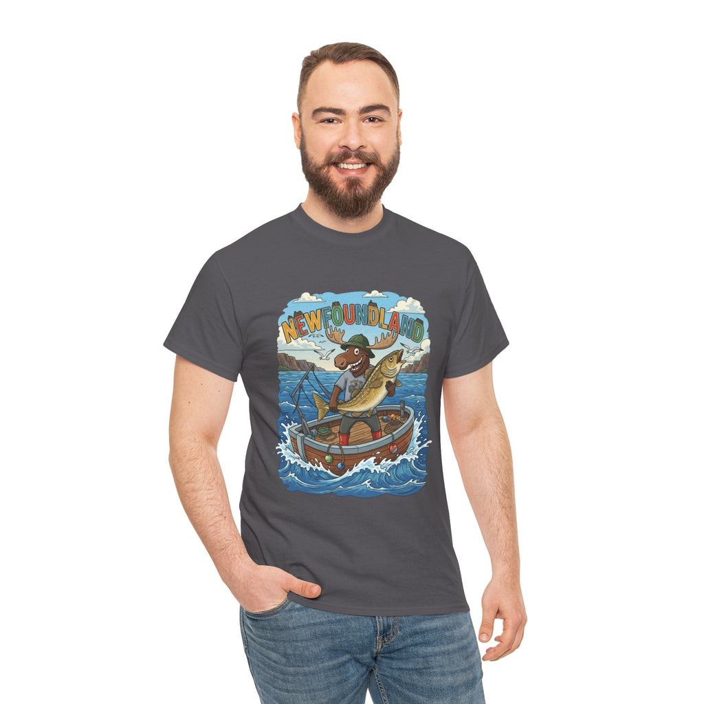 Newfoundland Fishing Moose Tee – Unisex Graphic ShirtEmber Spirit Apparel