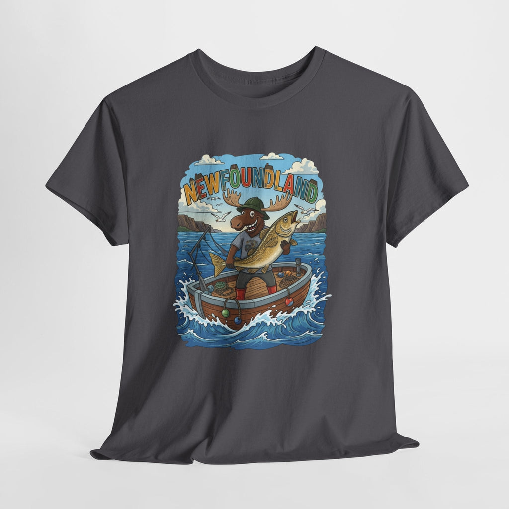 Newfoundland Fishing Moose Tee – Unisex Graphic ShirtEmber Spirit Apparel