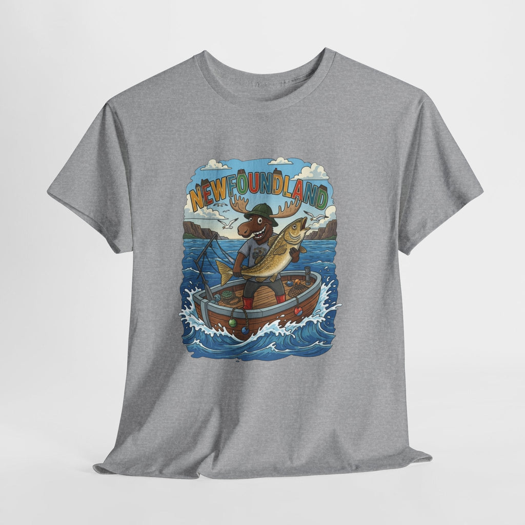 Newfoundland Fishing Moose Tee – Unisex Graphic ShirtEmber Spirit Apparel