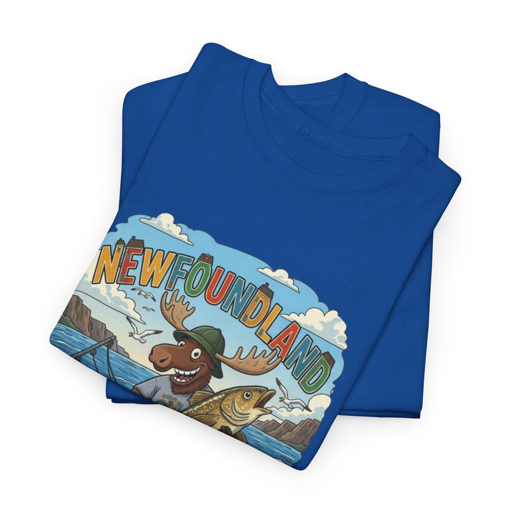Newfoundland Fishing Moose Tee – Unisex Graphic ShirtEmber Spirit Apparel