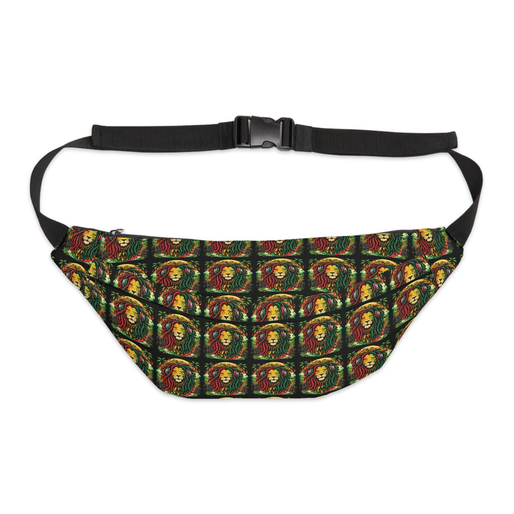 Rasta Lion Pattern Fanny Pack – Large Hip Bag with Reggae ColorsEmber Spirit Apparel