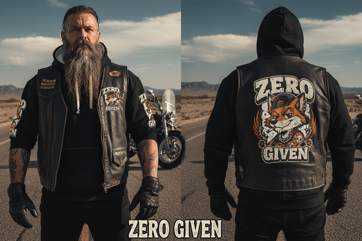 Zero Fox Given Hoodie, flat lay product shot, neutral background