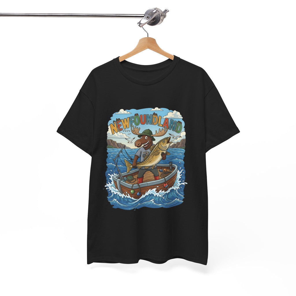 Newfoundland Fishing Moose Tee – Unisex Graphic ShirtEmber Spirit Apparel