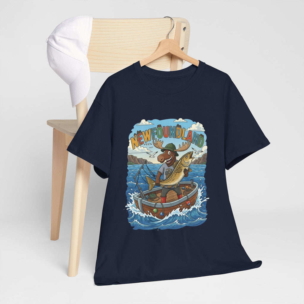 Newfoundland Fishing Moose Tee – Unisex Graphic ShirtEmber Spirit Apparel