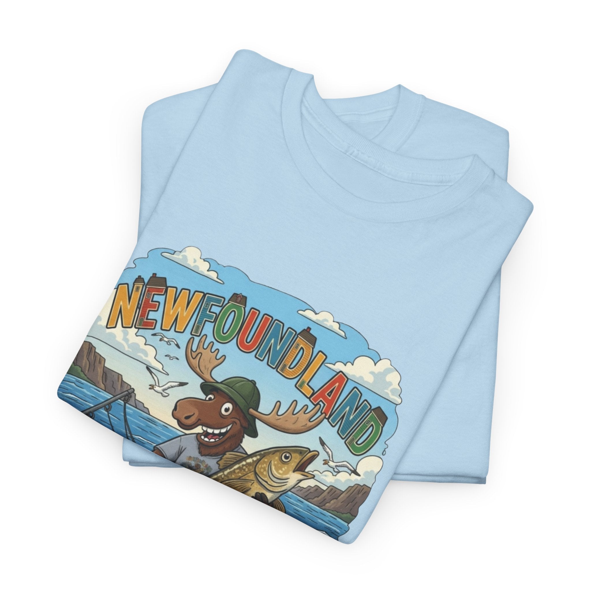 Newfoundland Fishing Moose Tee – Unisex Graphic ShirtEmber Spirit Apparel