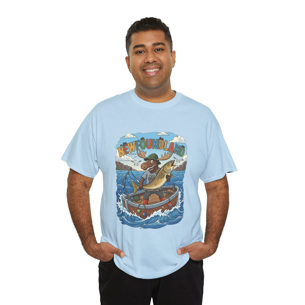 Newfoundland Fishing Moose Tee – Unisex Graphic ShirtEmber Spirit Apparel