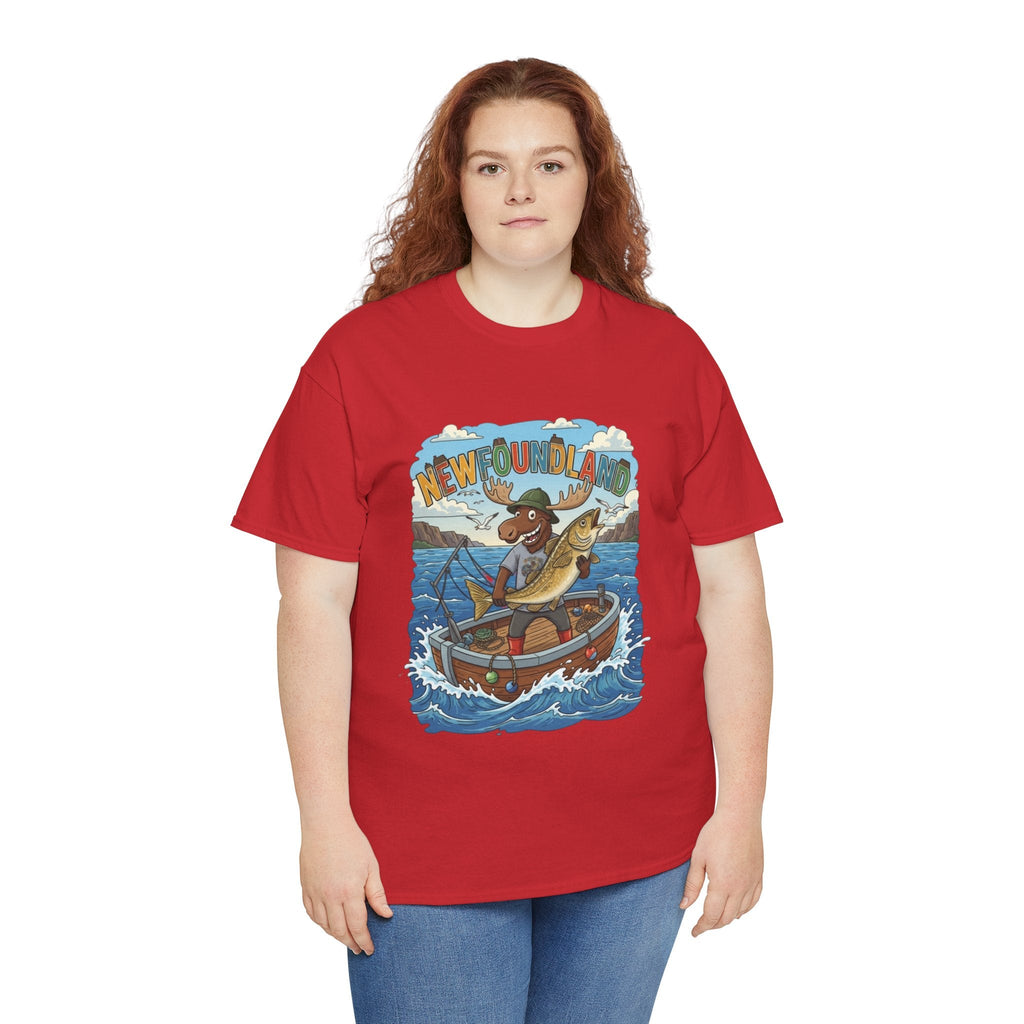 Newfoundland Fishing Moose Tee – Unisex Graphic ShirtEmber Spirit Apparel