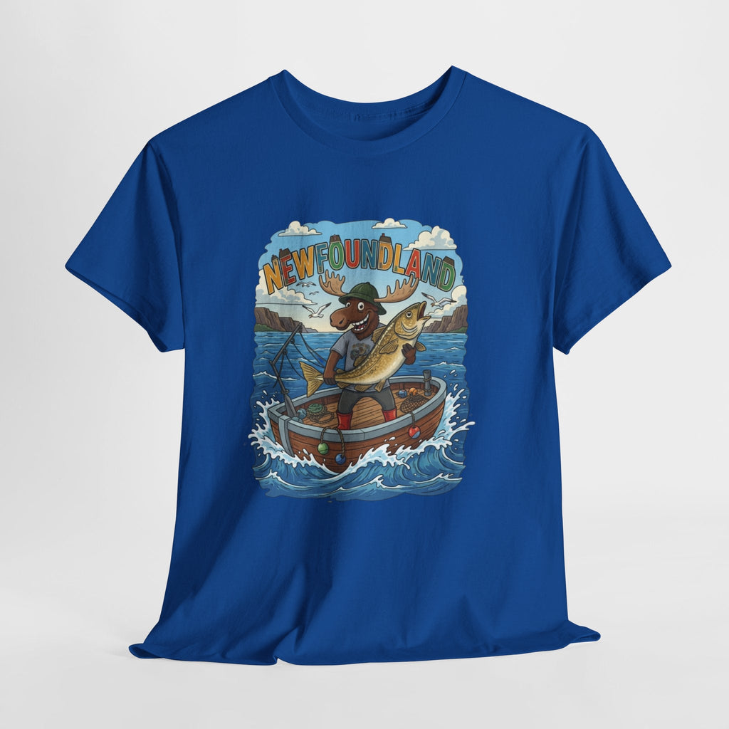 Newfoundland Fishing Moose Tee – Unisex Graphic ShirtEmber Spirit Apparel