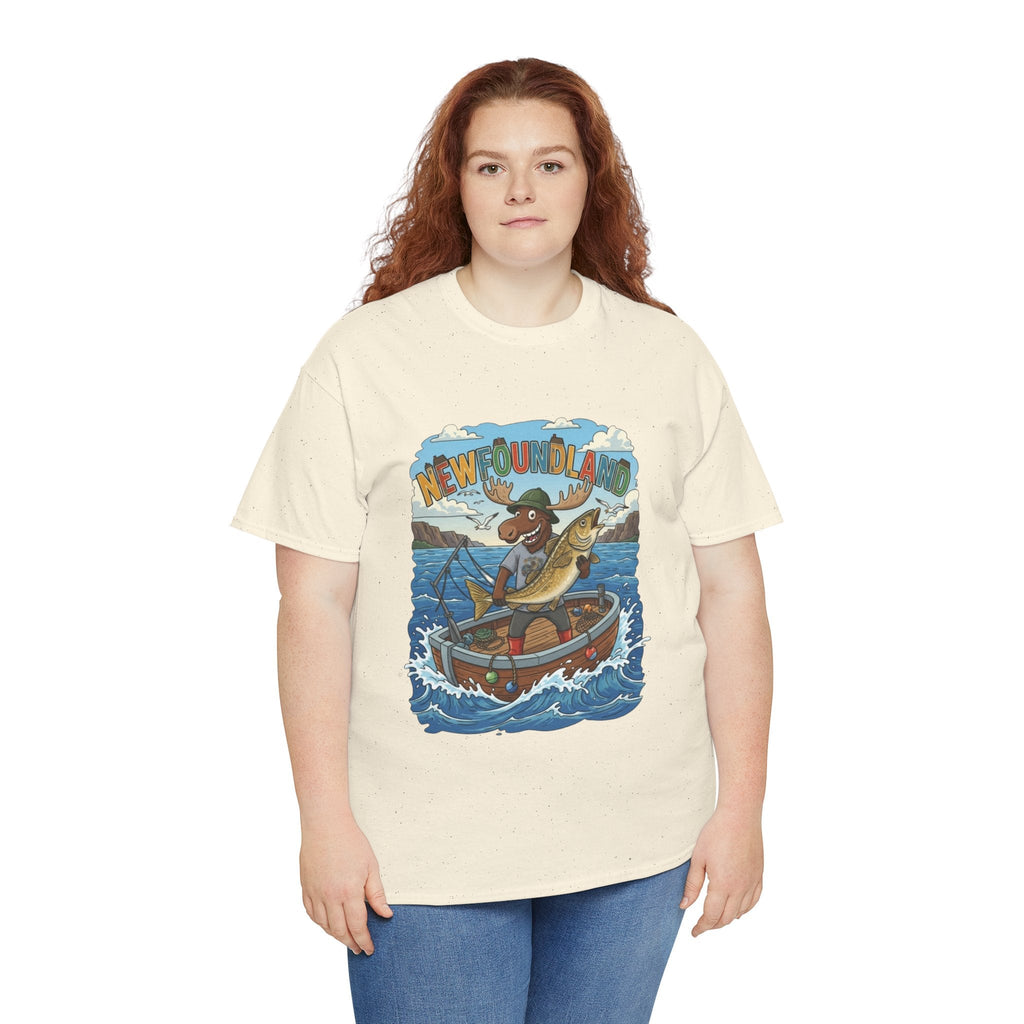 Newfoundland Fishing Moose Tee – Unisex Graphic ShirtEmber Spirit Apparel