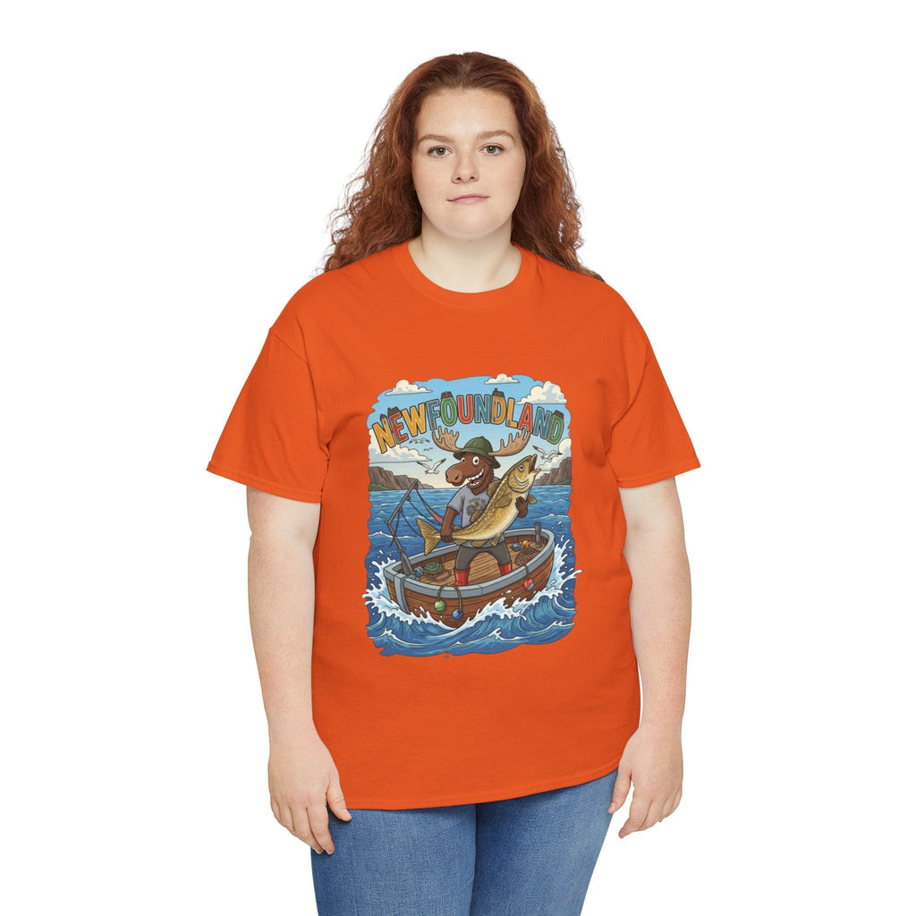 Newfoundland Fishing Moose Tee – Unisex Graphic ShirtEmber Spirit Apparel