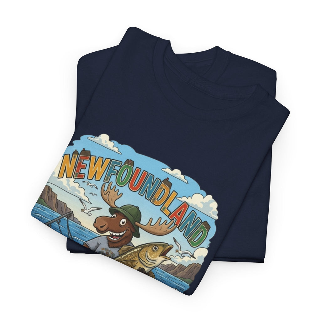 Newfoundland Fishing Moose Tee – Unisex Graphic ShirtEmber Spirit Apparel