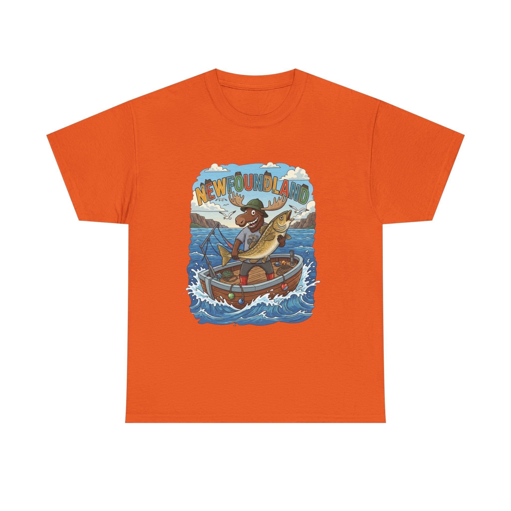 Newfoundland Fishing Moose Tee – Unisex Graphic ShirtEmber Spirit Apparel
