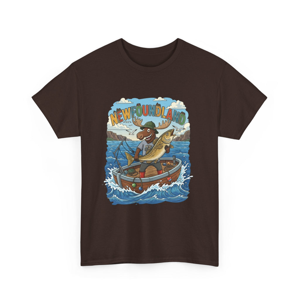 Newfoundland Fishing Moose Tee – Unisex Graphic ShirtEmber Spirit Apparel