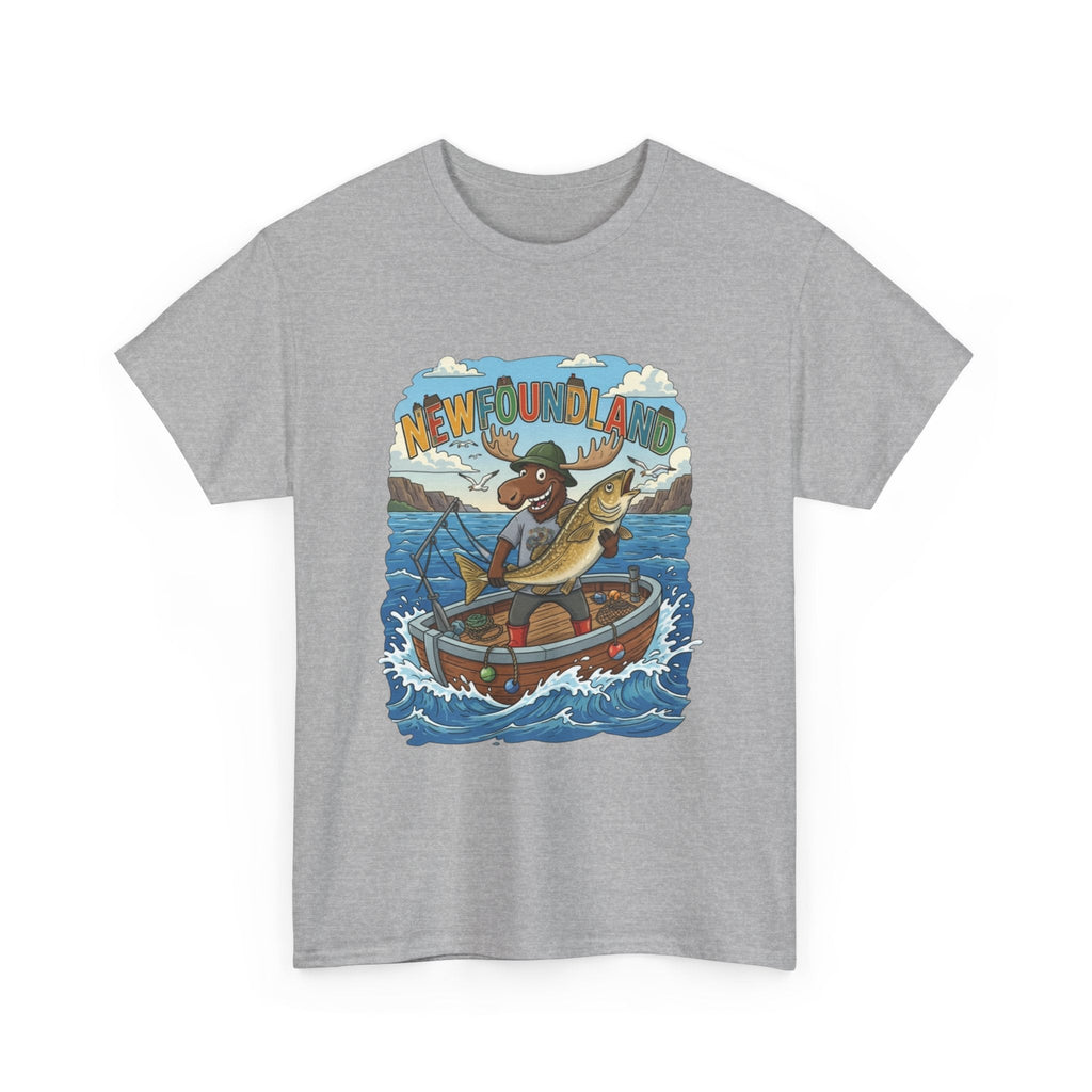 Newfoundland Fishing Moose Tee – Unisex Graphic ShirtEmber Spirit Apparel
