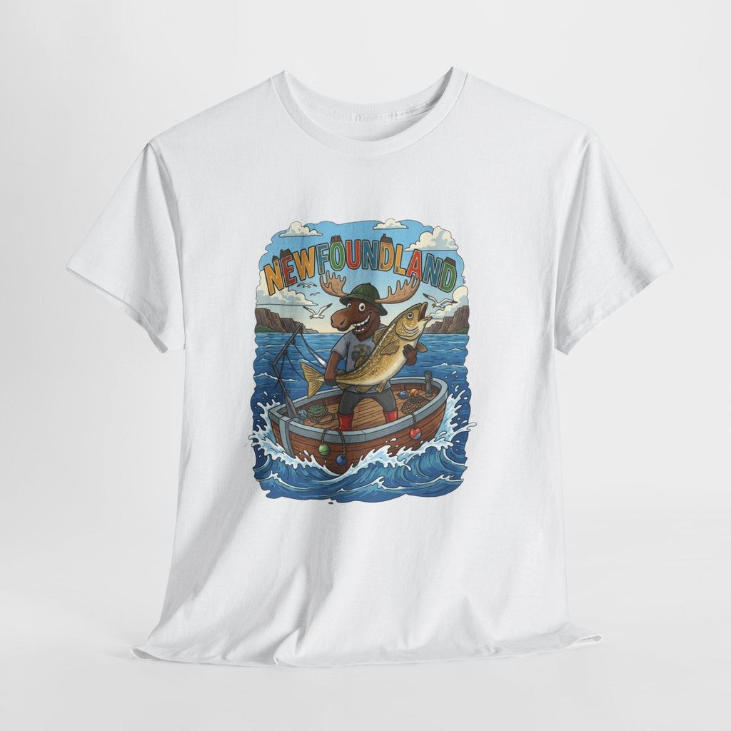 Newfoundland Fishing Moose Tee – Unisex Graphic ShirtEmber Spirit Apparel