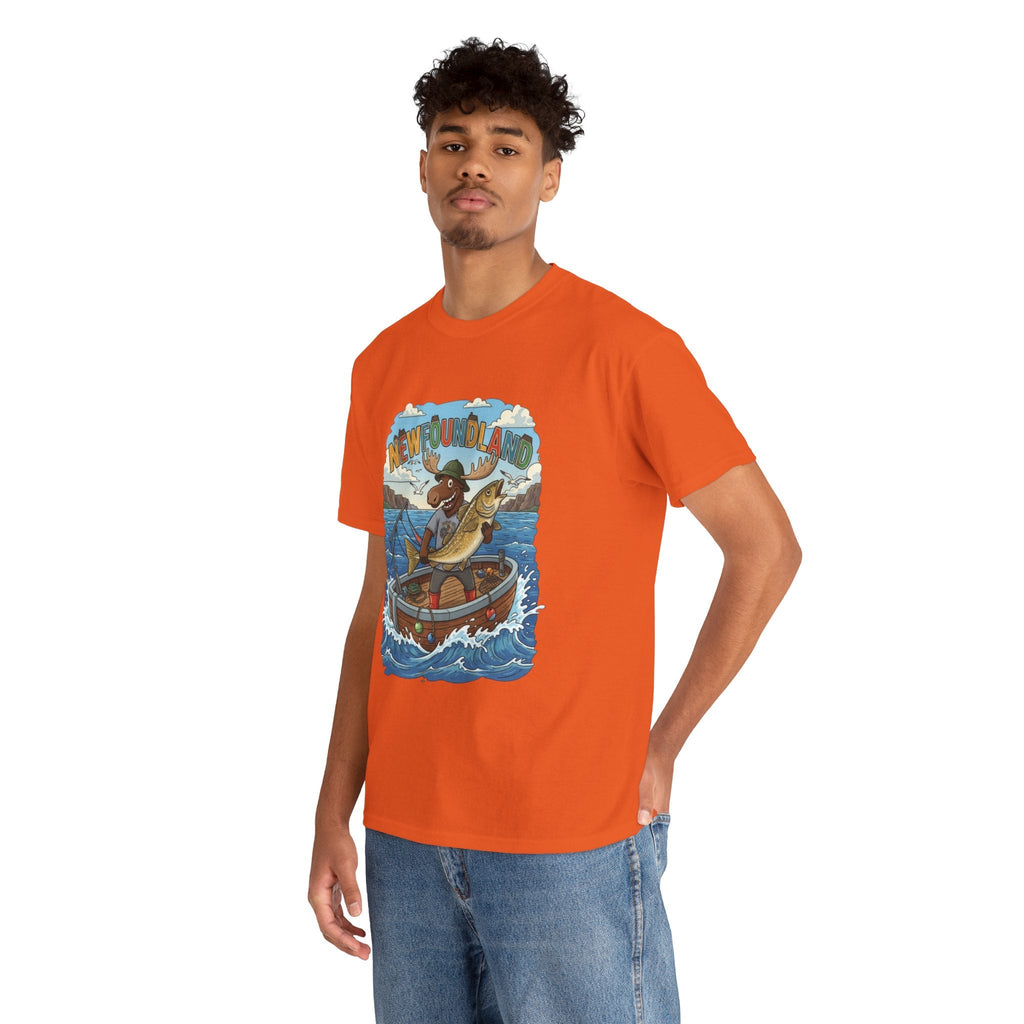 Newfoundland Fishing Moose Tee – Unisex Graphic ShirtEmber Spirit Apparel