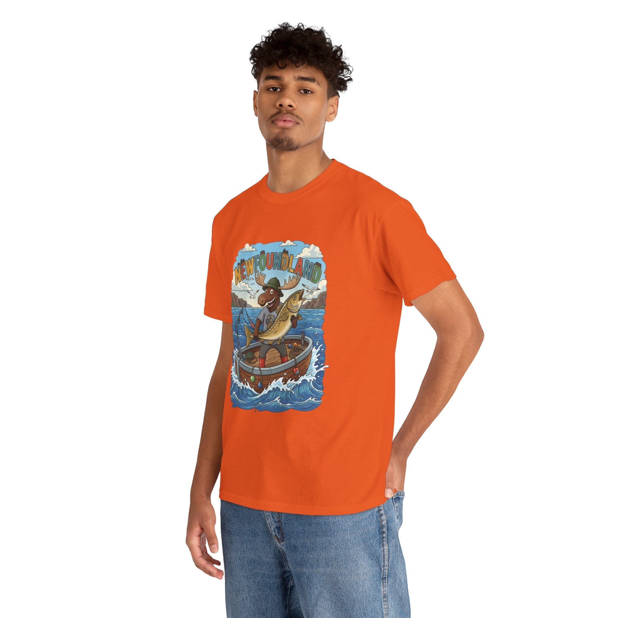 Newfoundland Fishing Moose Tee – Unisex Graphic ShirtEmber Spirit Apparel