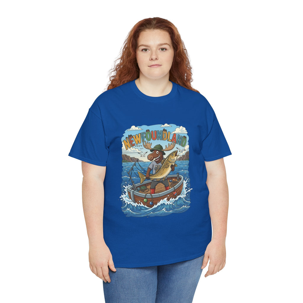 Newfoundland Fishing Moose Tee – Unisex Graphic ShirtEmber Spirit Apparel
