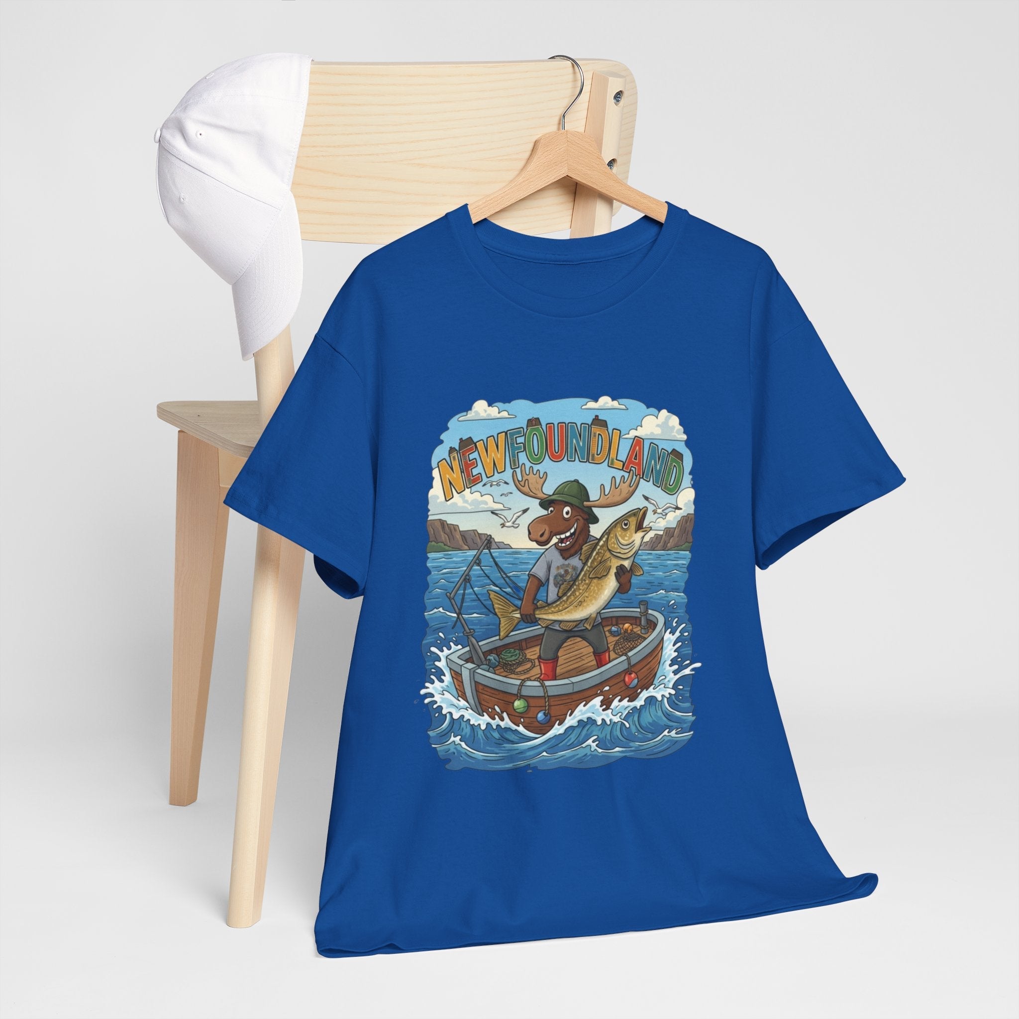 Newfoundland Fishing Moose Tee – Unisex Graphic ShirtEmber Spirit Apparel