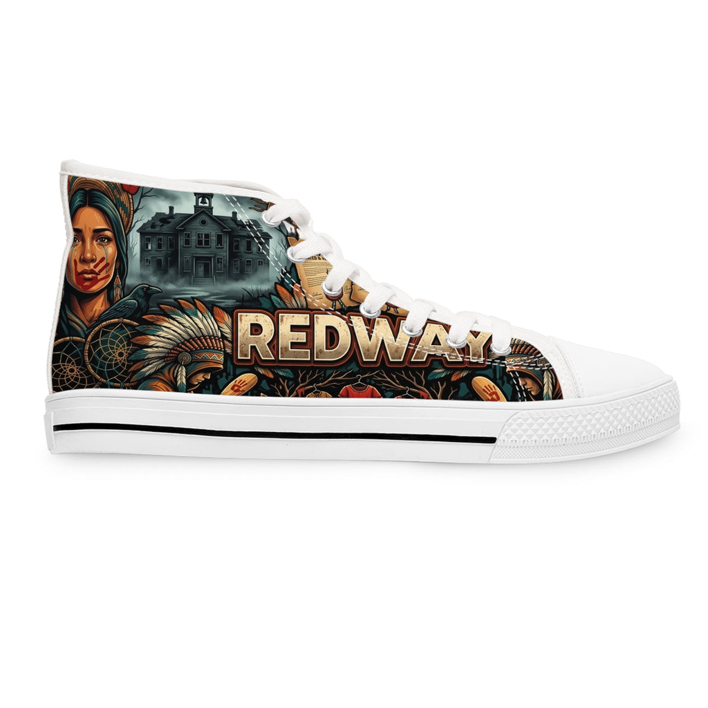 https://emberspiritapparel.store/collections/allRedway "The Fight Continues" Graphic High-Top Sneakers